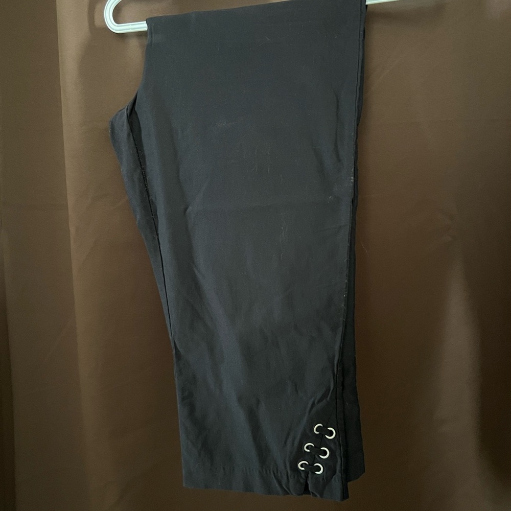 Black Chino Pants with Decorative Detail